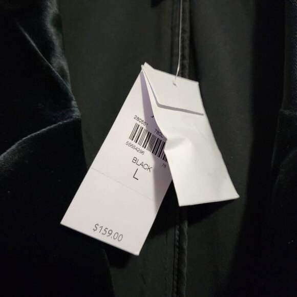 J.JILL velvet single button blazer with waist tie in black‎ NEW size L - Picture 7 of 8